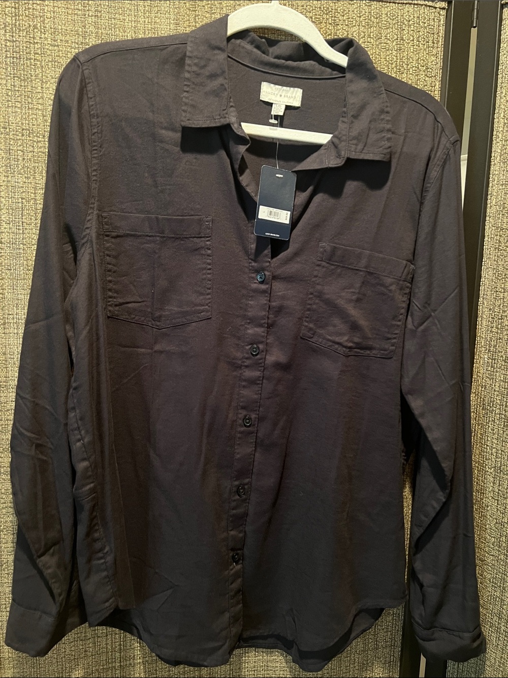 Lucky Brand Black Button-Up Shirt - Classic Collared Blouse